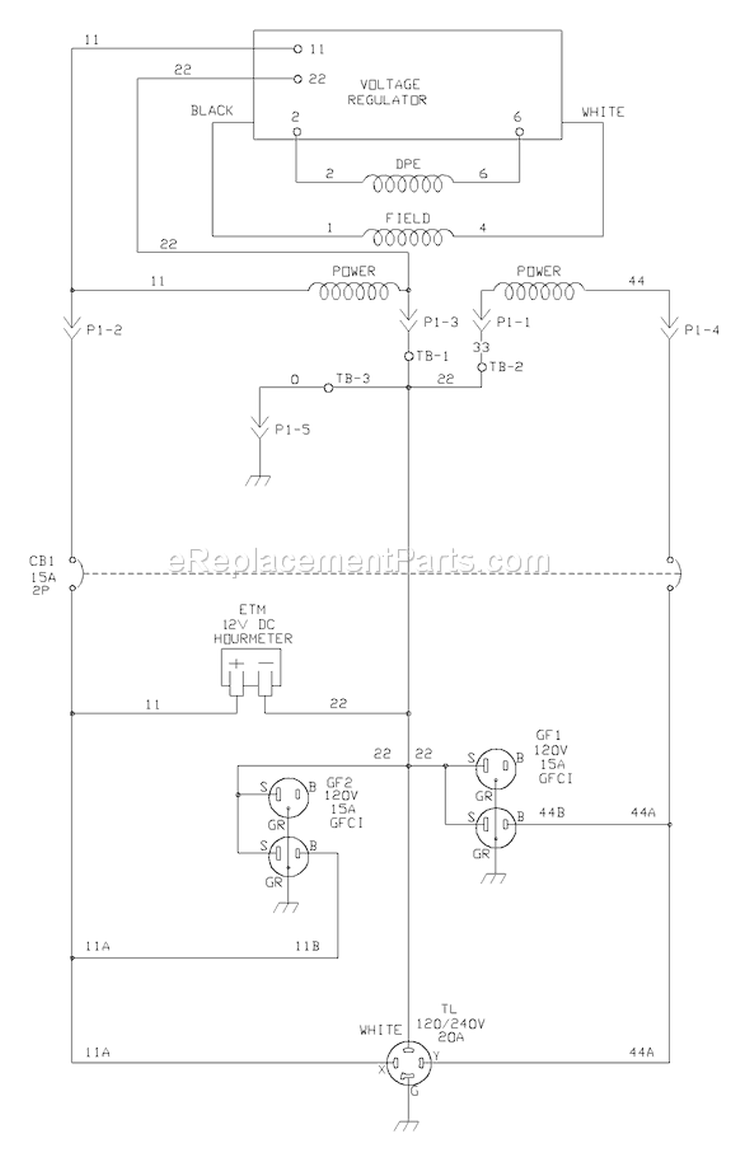 Page E Diagram and Parts List for 030236-0  Briggs and Stratton Generator